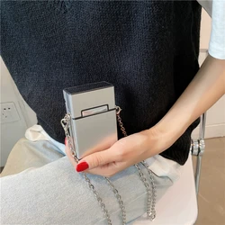 Mini Crossbody Small Square Card Bag For Women Fashion Cigarette Box Bag Single Shoulder Bag Chain Accessories Lipstick Pack