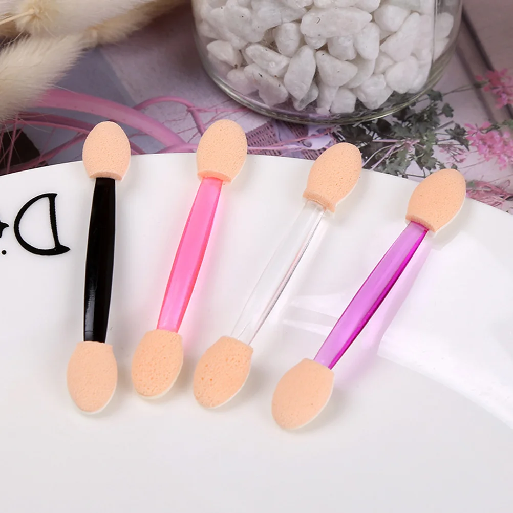 50 個両面使い捨てアイシャドウブラシしっかりしたハンドルメイク用品アイシャドウスティックアイシャドウブラシ