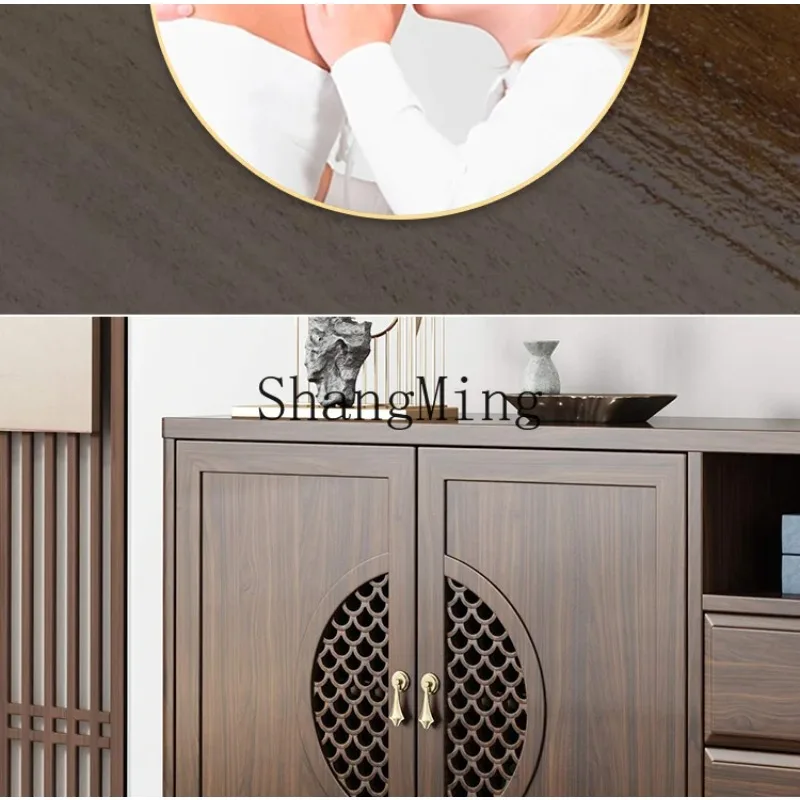 

SM Chinese side cabinet ebony living room dining room shoe cabinet against the wall storage solid wood tea cabinet