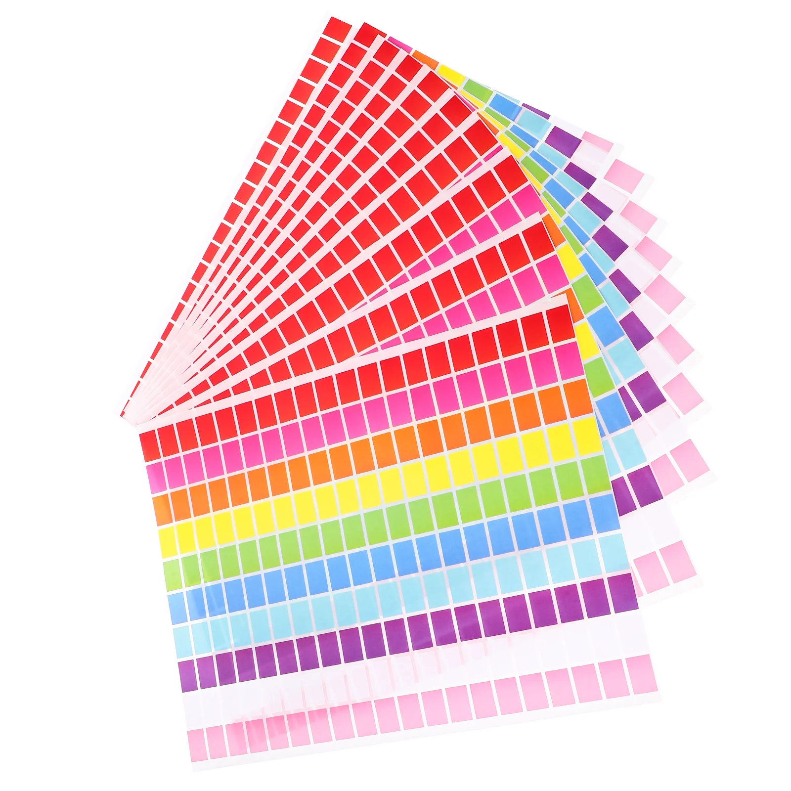 10 أوراق ملصقات ترميز ملونة، ملصقات ملونة مستطيلة لتنظيم المكاتب المنزلية، متعددة الوظائف #6