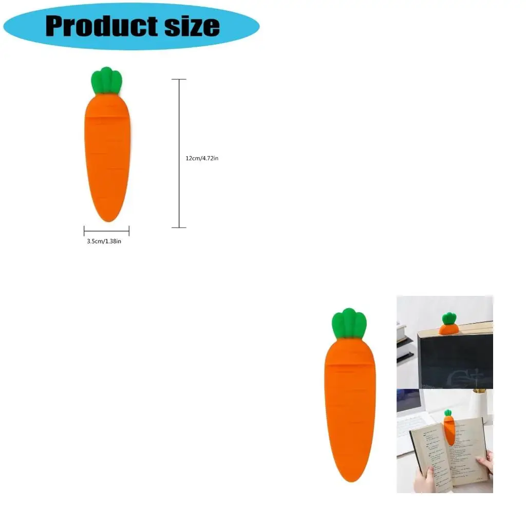 

Carrot Page Marker Silicone Bookmarks Decorative Bookmarks Reading Supplies