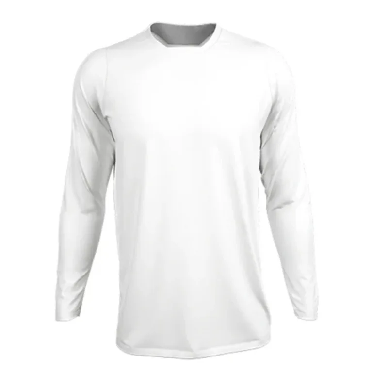 

Новейшая однотонная мужская быстросохнущая дышащая рубашка с длинными рукавами для спорта и фитнеса с принтом