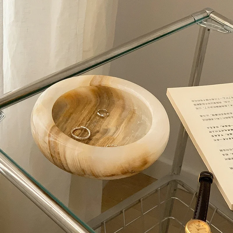 

French natural jade storage tray, jewelry, earrings, necklace storage box, Korean ins style light luxury aromatherapy tray