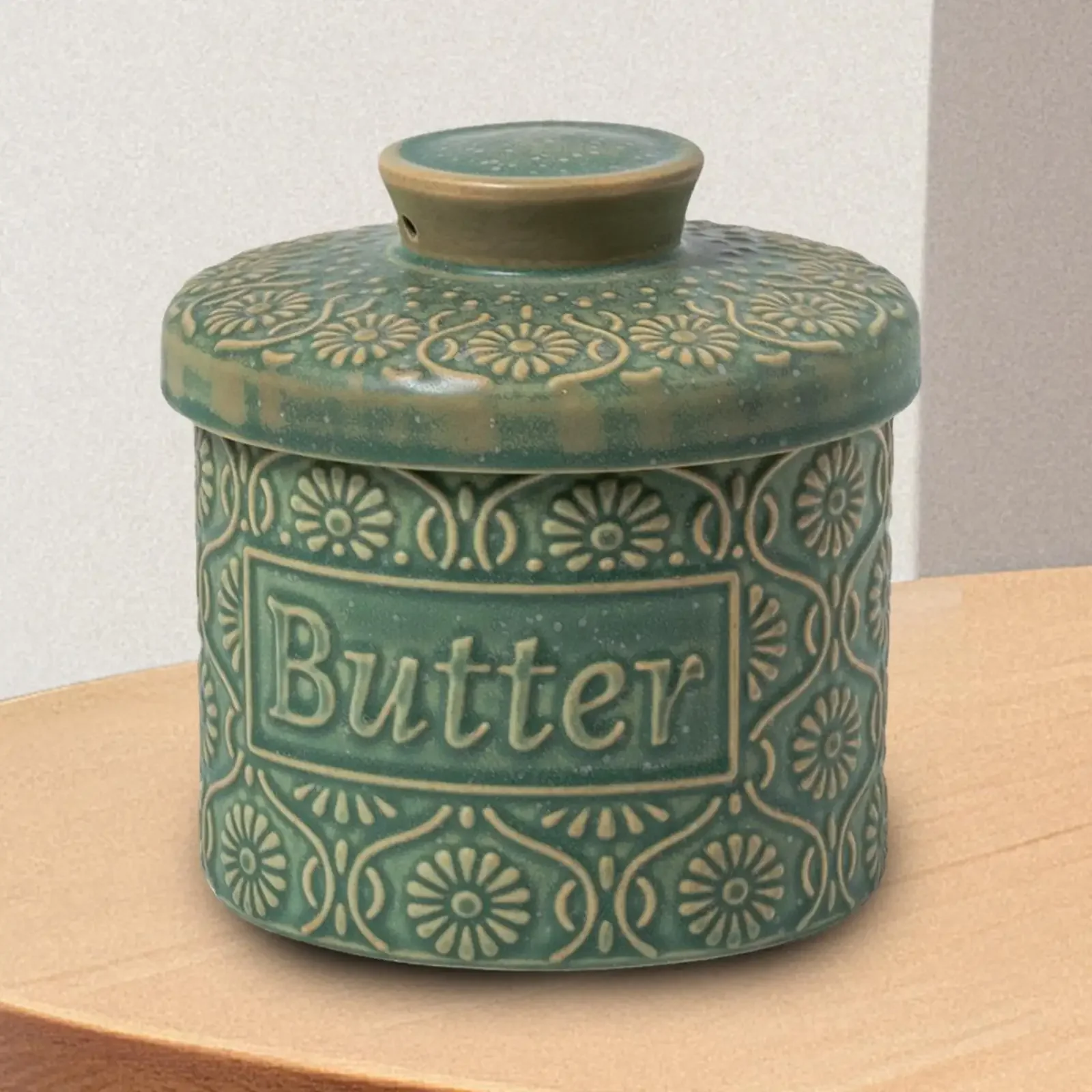 Butter Crock Ceramic Home Use Storage Container for Fresh Spreadable Butter