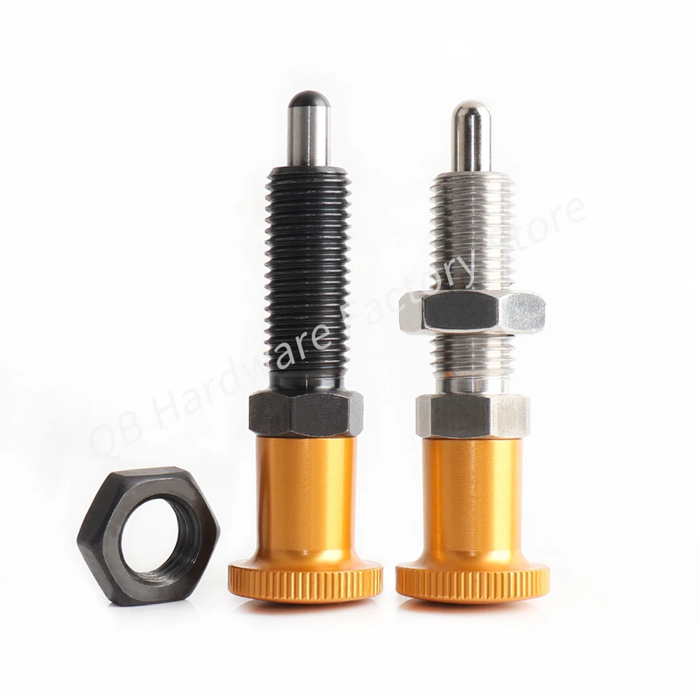 1Pc Thread M8-M16 QB212 Quick Release Pin Bolt Ball Head Quick Lock Pin Plug with Gold Knob Handle Pull Stainless Steel PIN