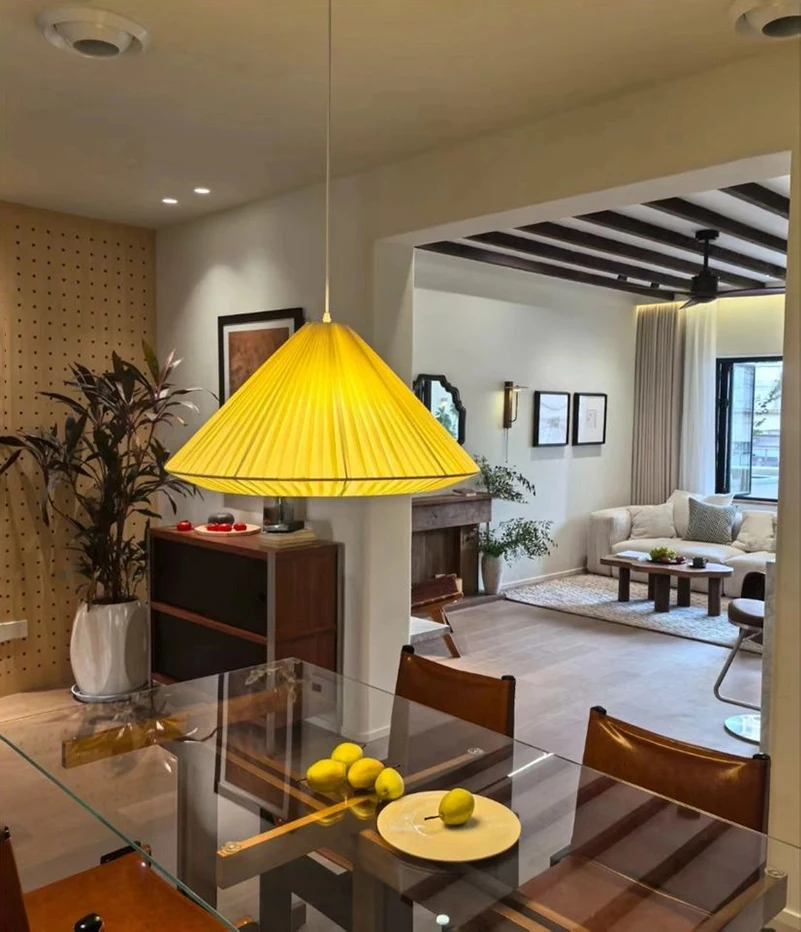 

Nordic Modern Fabric Chandelier Pendant Light for Living Dining Room Bedroom Study Homestay Hotel Indoor Lighting Fixtures
