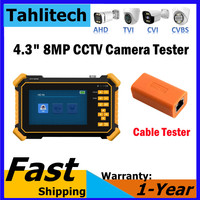 8MP CCTV Tester Camera Monitor 4K AHD/CVI/TVI CVBS Analog Cameras Tester with Cable Tester CFTV CCTV Mini Monitor