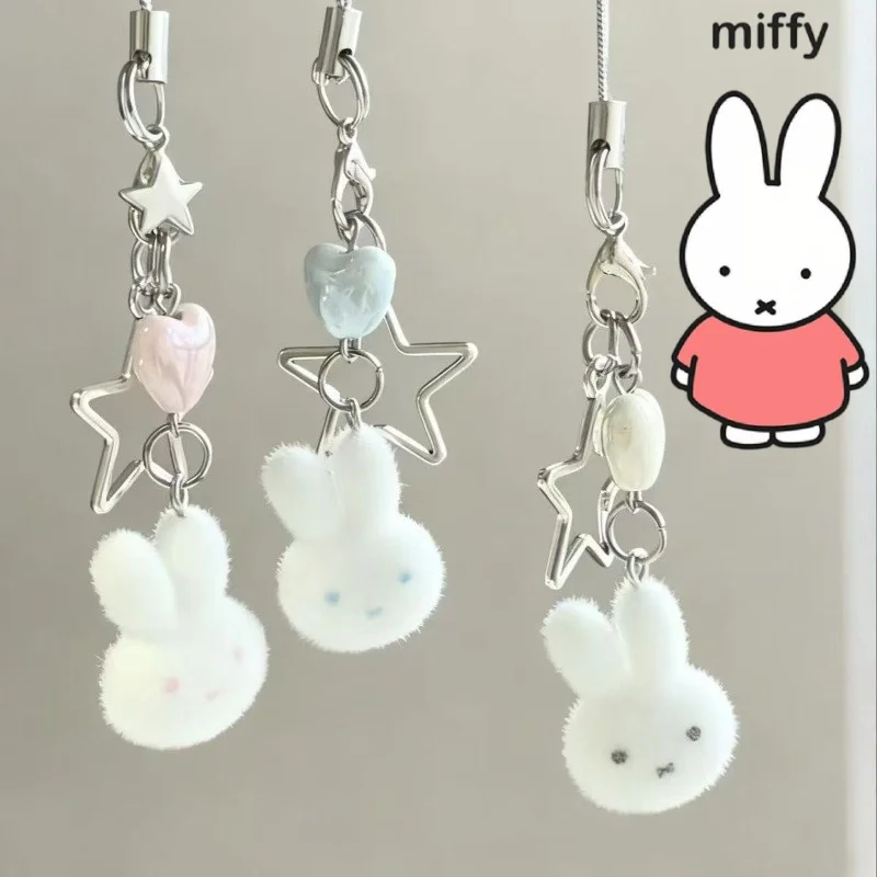 Kreativer Miffy-Kaninchen-Anhänger mit süßem Cartoon-Muster, neue modische, vielseitige, dekorative Handykette, tragbarer Schlüsselanhänger