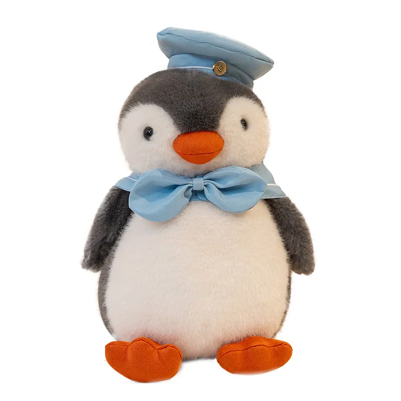 Kawaii Marineblaues kleines Pinguin-Plüschtier, gefüllte Puppe, süßes kuscheliges Baby-Kindergeburtstagsgeschenk für Mädchen, weiches, beruhigendes Tierkissen
