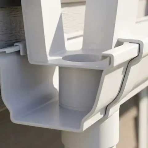 White PVC Rain Gutter U-Shape Drainage Trough For Roof Water Management & Garden 16x19cm,Home Improvement Accessories