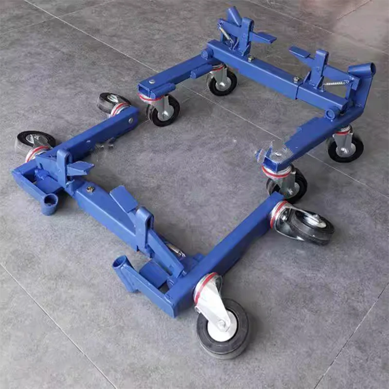 Portable Car Lifter Wheeled Transport Jack 4-Wheel Alignment Lever-Style Car Transport Cart Portable Car Tire Skid Transport Too