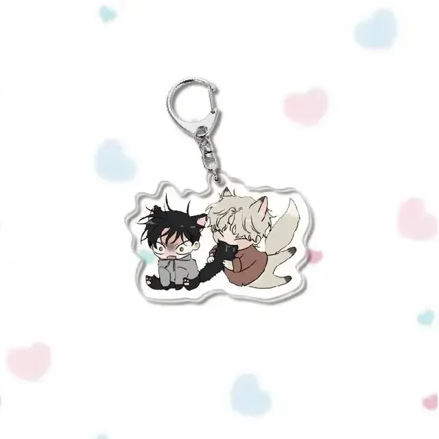 Anime Manga Waterside Night Yaoi Couple Keychain Low Tide In Twilight Taeju Cartoon Figures Pendant Key Chain BL Jewelry Gifts