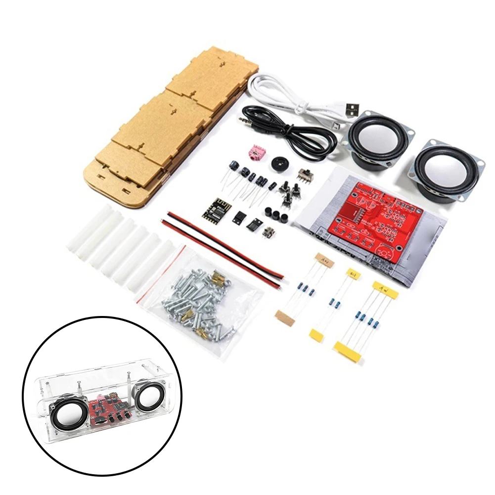 DIY FM Radio Kit 5W Power 87.5-108MHz Frequency Blue LED Display Purple Housing Antenna Included Electronics Project Tool Set