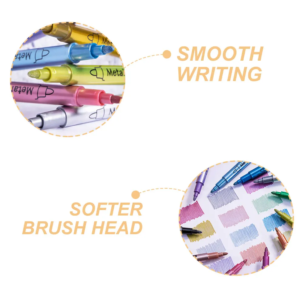 

12Pcs Metallic Marker Pens Fire Wax Seal Paint Pens for Wood Fabric Tire Painting Graffiti DIY Craft Metallic Marker Pen