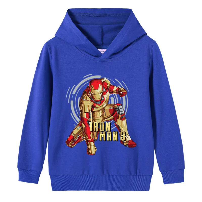 Marvel Iron Man Animowany Nadruk Chłopcy i Dziewczęta Jesień i Zima Kreskówka Długi Rękaw Odzież Sportowa Odzież Dziecięca