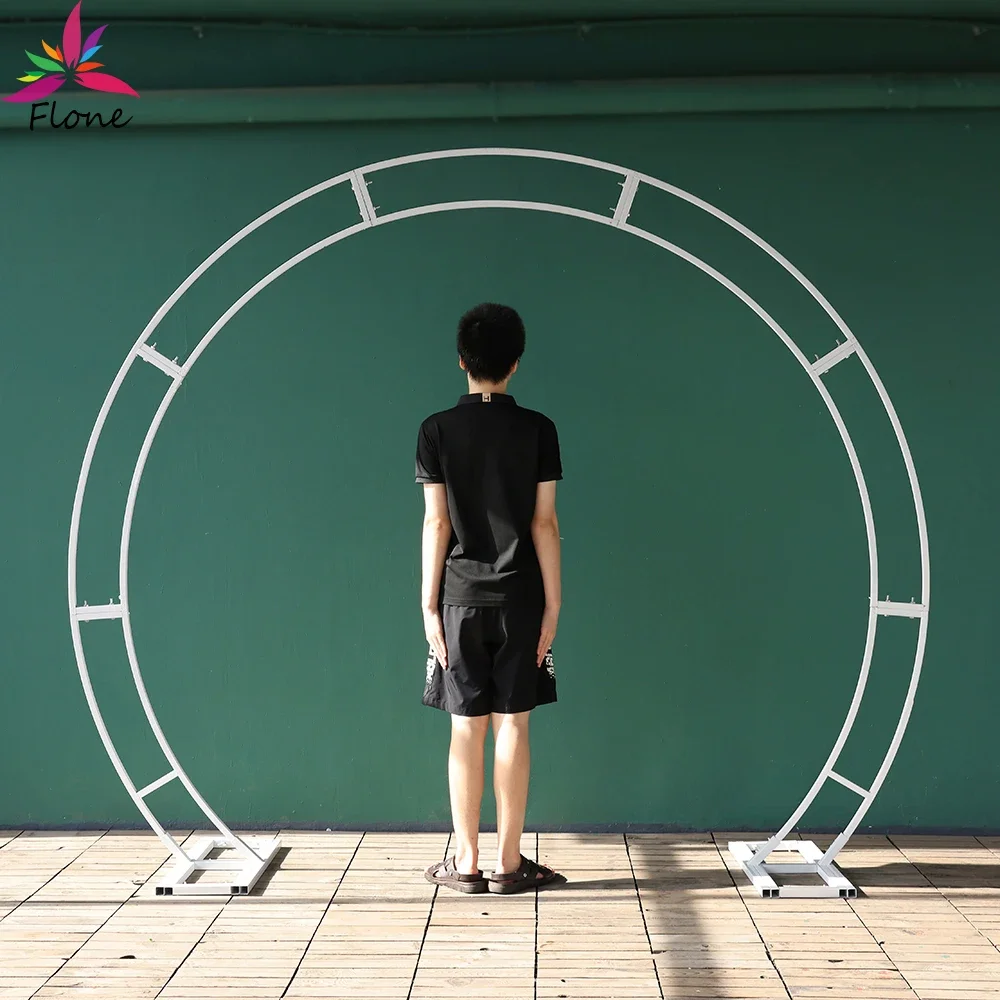 

Christmas Arch Stand Decoration Metal Frame Wedding Props Double Ring Wrought Iron Arch Gold White Black Shelf Flower Decor