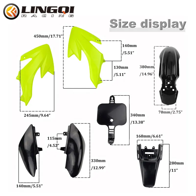 LING QI Motorcycle Fairing Kit CRF50 Number Plate PP Plastic License Plates For CRF 50  Motorbike Pit Dirt Bike Accessories