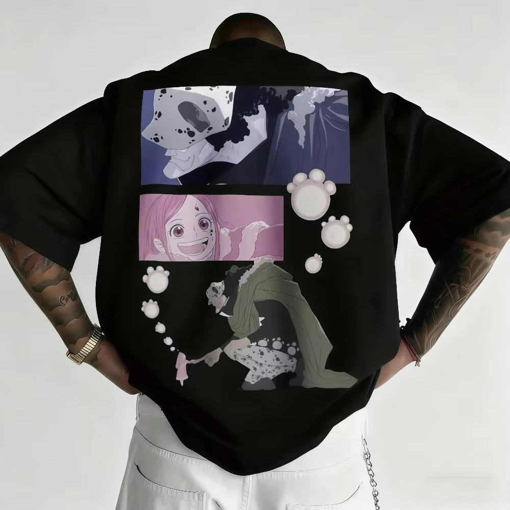 Camiseta de una pieza para hombre, camiseta de anime Bartholomew Kuma Jewelry Bonney, camiseta de verano y primavera para niño, camiseta de manga corta, conjuntos para padres e hijos