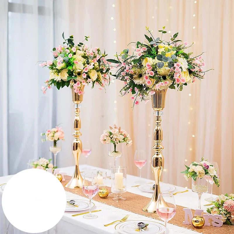 812pcs Flower Metal Candlestick Vase Stand Column Candlestick Table Centerpiece Event Flower Rack Road Lead Wedding Flower Rack