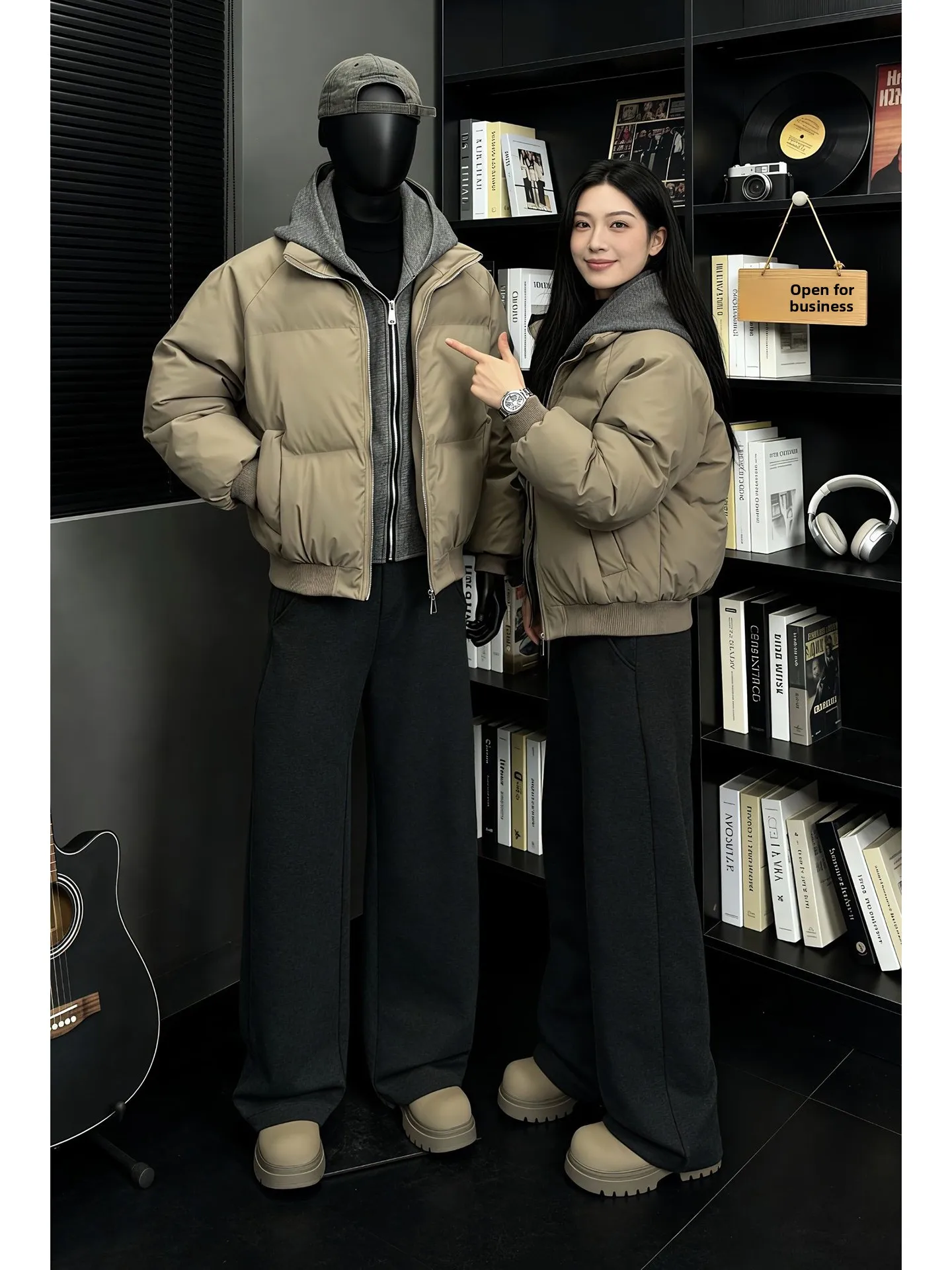 

Мужская короткая куртка в американском стиле, зимняя, теплая, с капюшоном, из хлопка, имитация двухслойности, CleanFit, повседневная, модная, из полиэфирного волокна