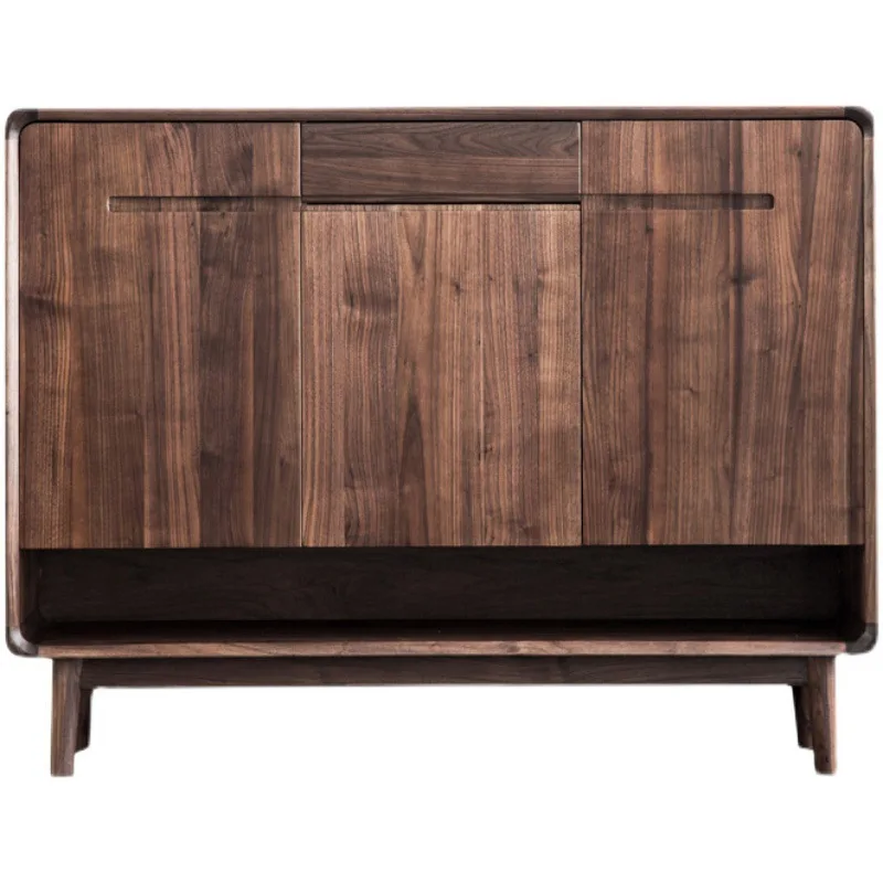 

North American black walnut shoe cabinet all solid wood modern simple light luxury log Nordic minimalist storage cabinet
