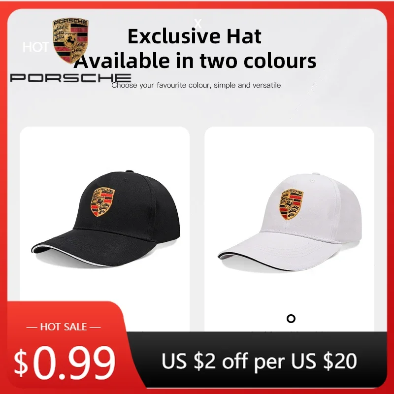 

Car Sticker For Porsche Cayman Cayenne 911 Macan Porsche Emblem Embroidered Car Adjustable Racing Sport Baseball Hat Motorcycle