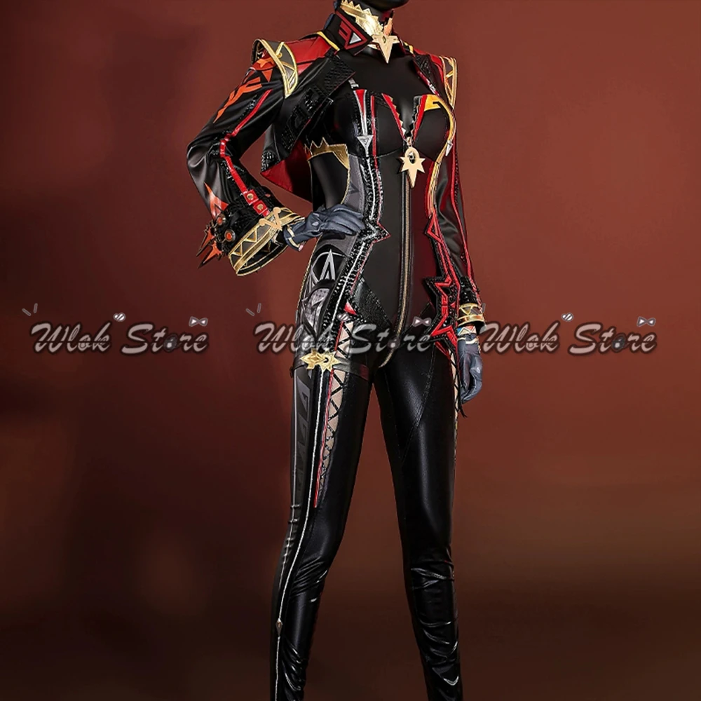 Genshin Impact Mavuika Cosplay Costume Pyro Archon Uniform Suit Wig Sexy Women Halloween Party Carnival Role Play Outfit Shoes