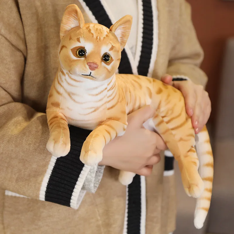 Cute Simulation American Shorthair Pet Cat Toys Lifelike Plush Cat Doll Home And Car Decor Kid Birthday Gift