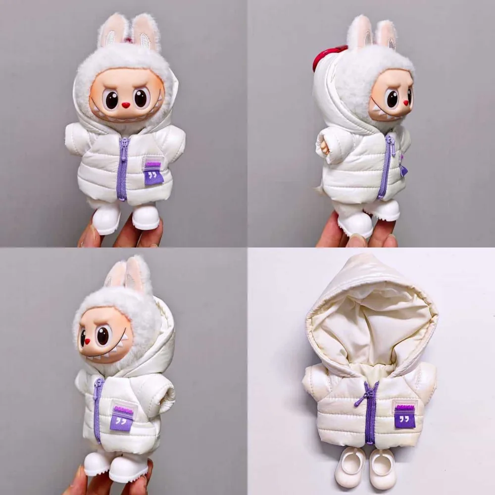 

15/17cm Labubu Doll Clothing Winter New Doll Down Jacket Dolls Accessories Changing Dress Playing House Game DIY GIft Toys