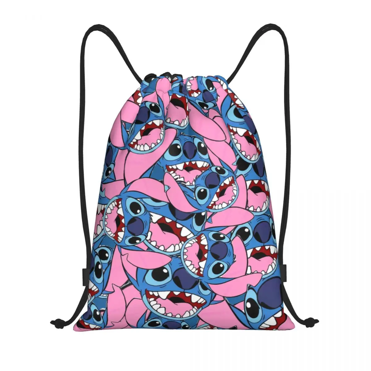 Custom Animaed Lilo Stitch Collage Drawstring Backpack Bags Men Women Lightweight Anime Gym Sports Sackpack Sacks for Shopping