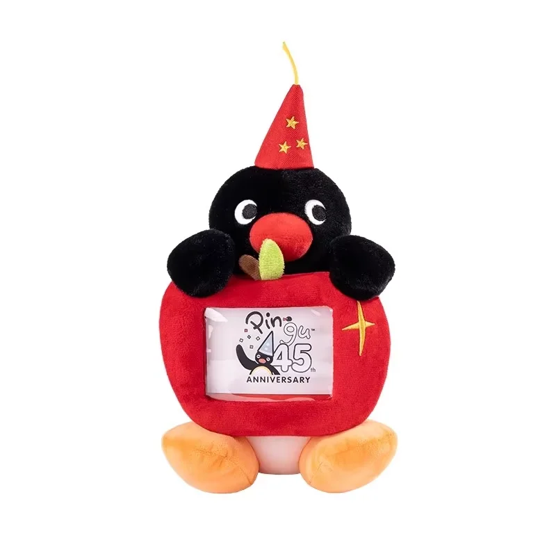 

Genuine Pingu 45th Anniversary Photo Frame Doll Cute Plush Penguin Toy Stuffed Animal Smiling Eyes Cake Plush Gift Girl Kis
