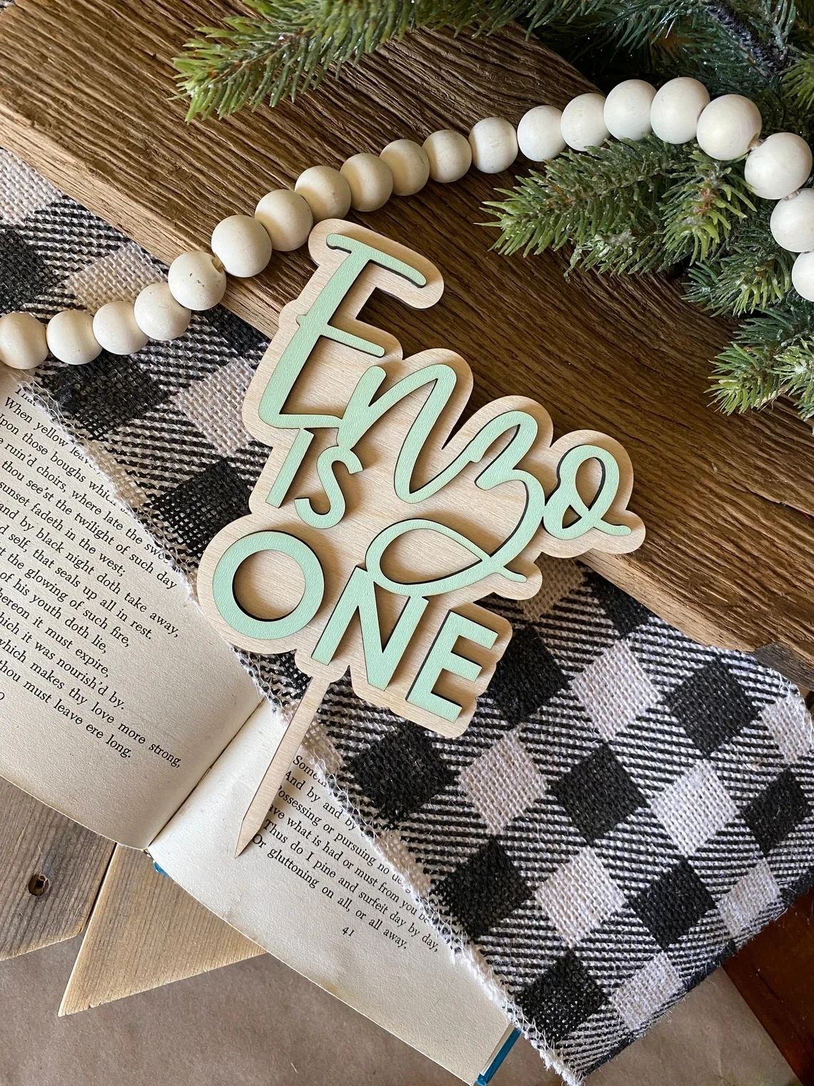 3D Custom Name Cake Topper, Boho First Birthday Party, Personalized Name, First Birthday, 1st birthday,Double Layered Cake Decor
