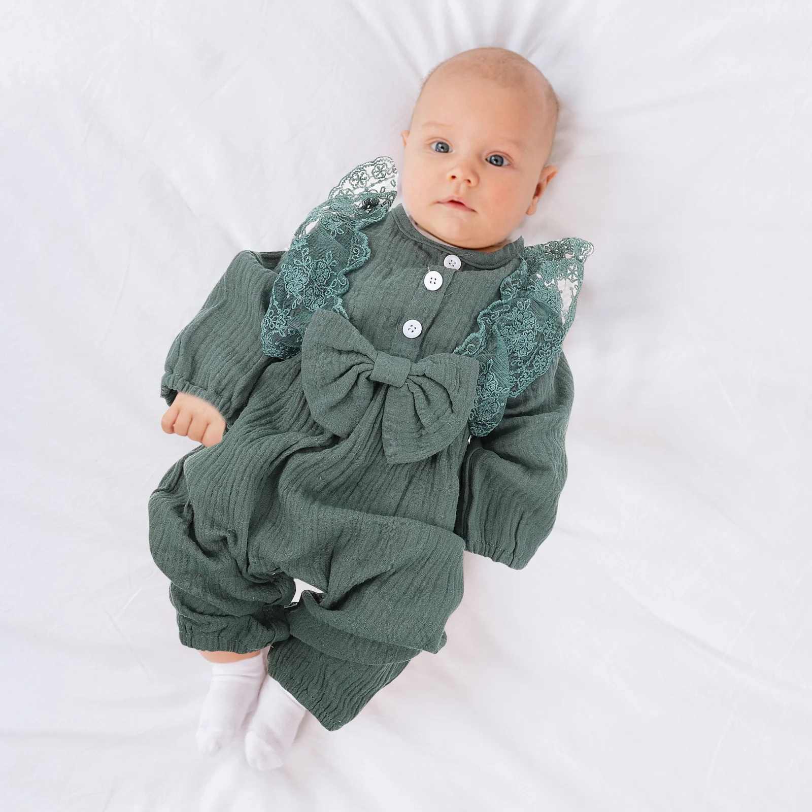 

1Pcs Pure Color Baby Jumpsuit Summer Cotton Newborn Bodysuit Lightweight Breathable Clothes Sleepwear Casual Outfit
