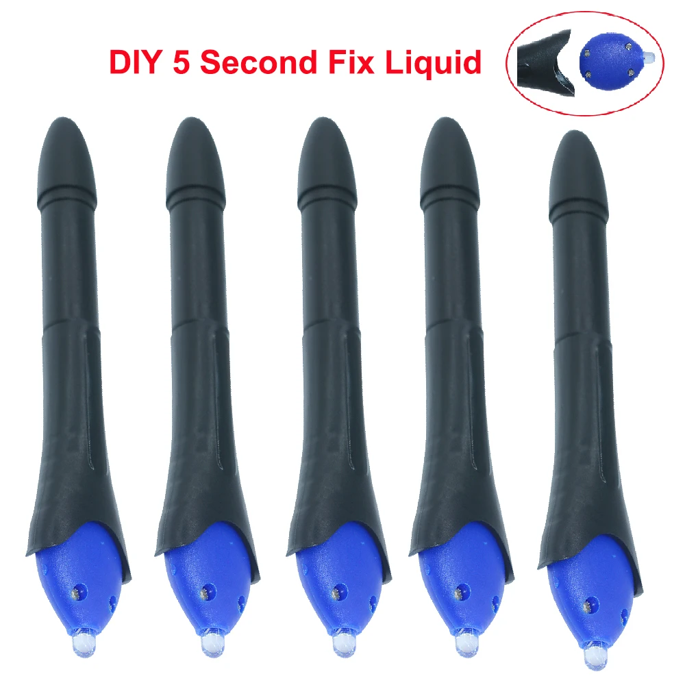 1/5pcs DIY 5 Second Fix Liquid Glass Welding UV Light repair Pen Curing Glue UV Gel Seal Compound Repair Tool  Welding Compound