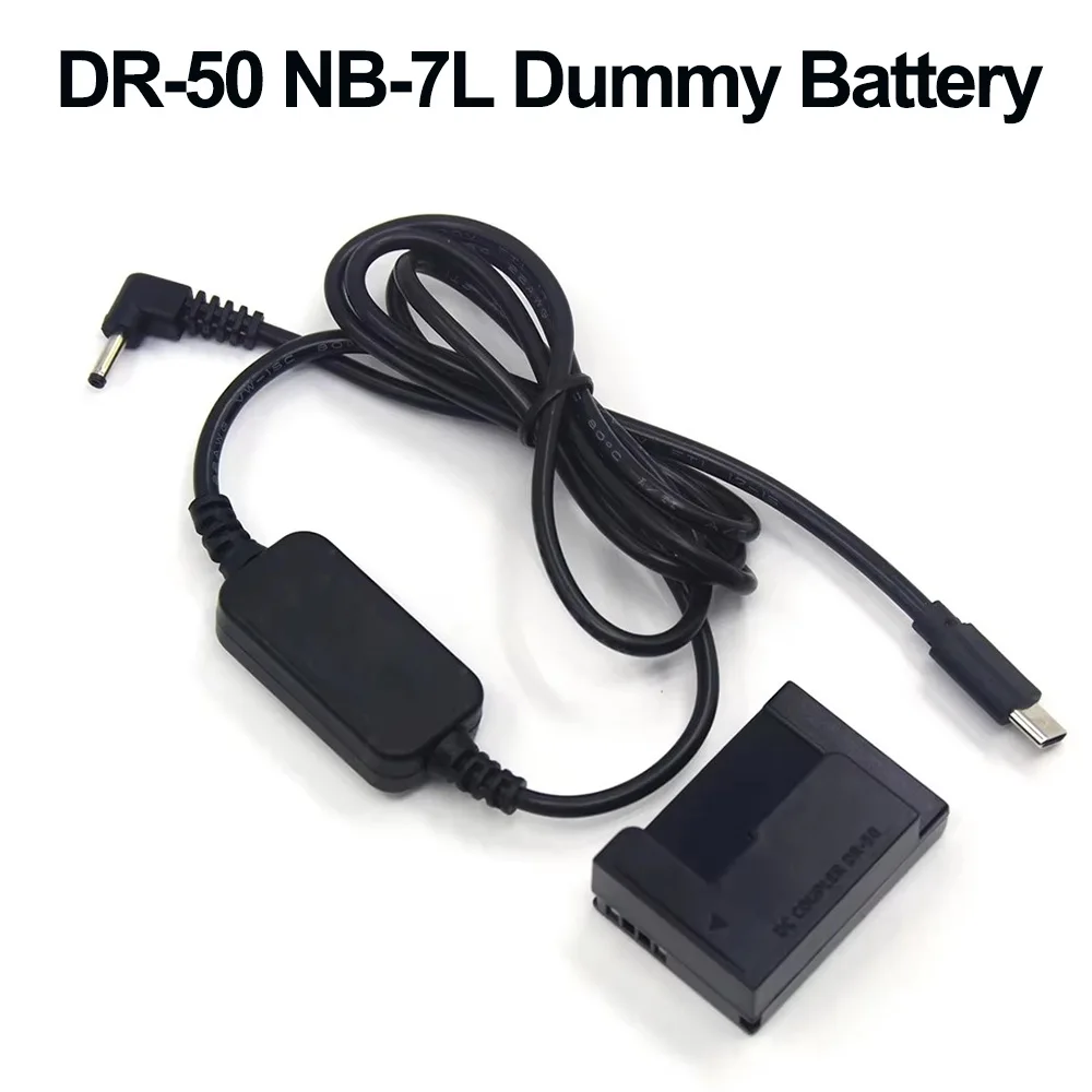 

USB Type C DC Power Cable DR-50 DC Coupler NB-7L Dummy Battery for Canon G10 G11 G12 SX30IS Camera