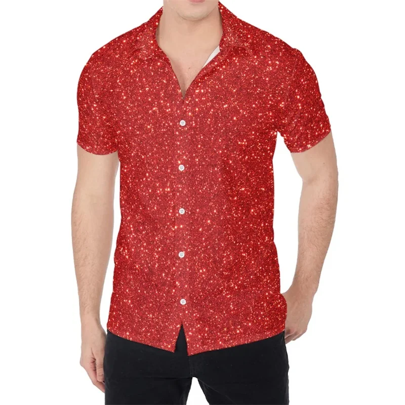 3D Print Glitter Graphic Shirts For Men Women Fashion Designer Beach Shirt Short Sleeve Oversized Blouse Tee Shirts Camisas