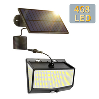 468 LED Solar Lights Outdoor Waterproof Motion Sensor Solar Lamp 3 Side Illumination Wall Garage Garden Light Foco Led Spotlight