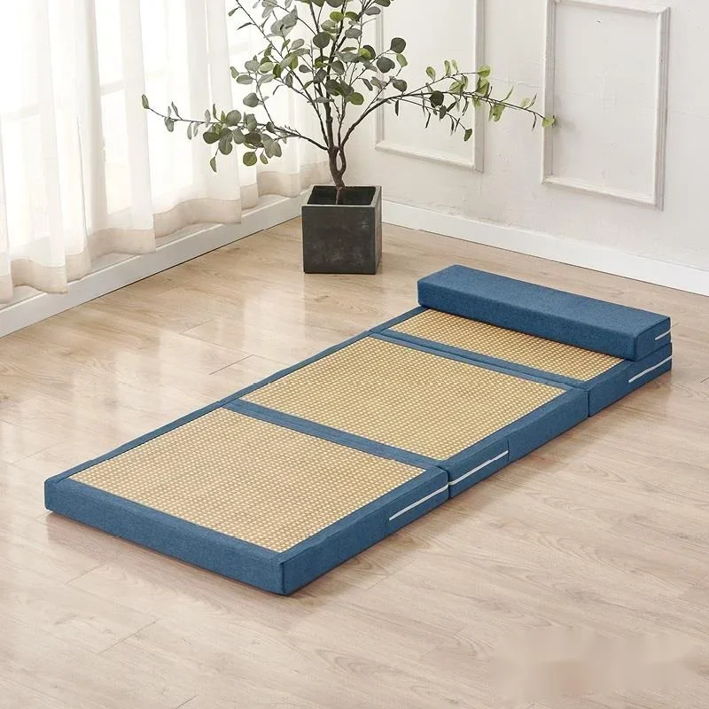 Breathable Wear-Resistant Folding Cane Mat Sponge Sleeping Mat Four Seasons Tatami Mattress Floor Mattress Comfortable Cushion