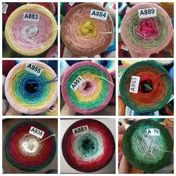 300G/Ball Cotton Linen Gradient Cake Yarn 8# Lace Color Long Section Dyed Crochet Handmade DIY Knitting Shawl Material TJ20357