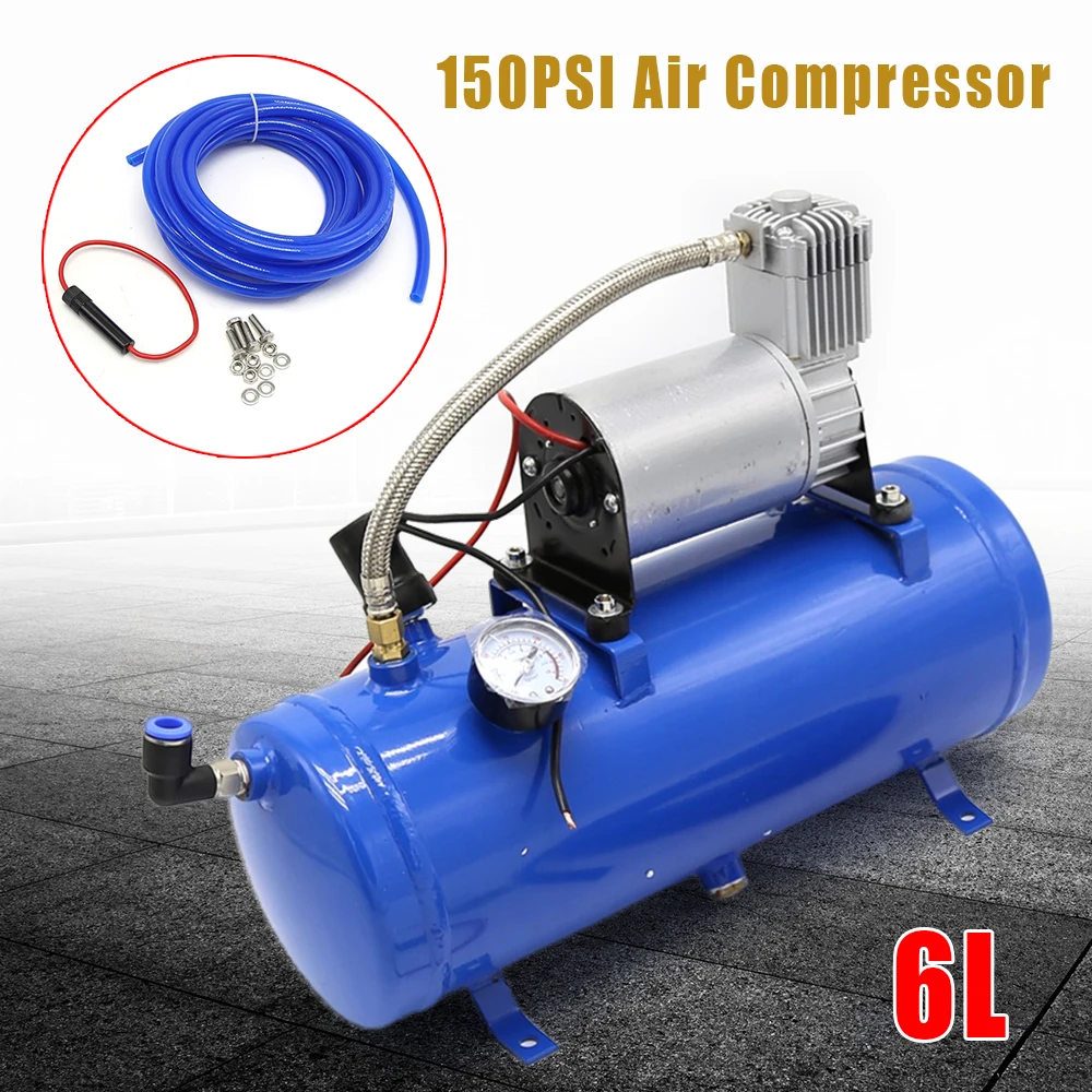 150PSI 12V DC Onboard Air Horn Compressor System Kit Suitable for Truck Cars SUV Boat Tractor RV Off-Road Vehicle