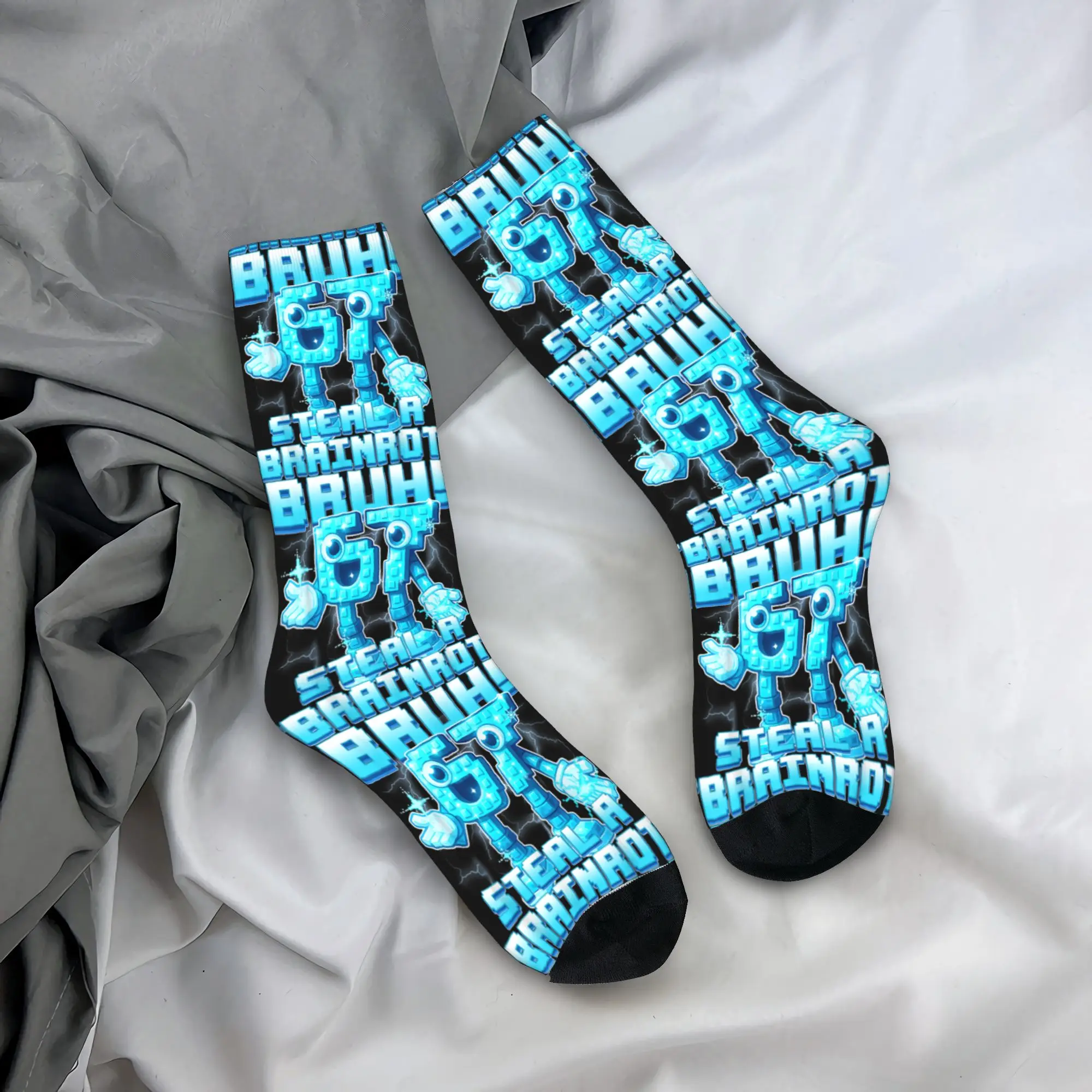 

Funny Six Seven 67 Meme 6 7 Christmas Santa Socks Stockings Adults Men Soft Cycling Socks Autumn Printed Anti-Slip Socks