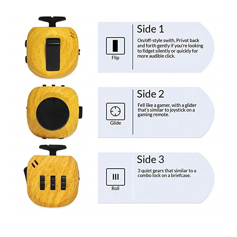 6 Sides Fidget Cube Sensory Toys For Adults and Kids with ADHD ADD OCD Autism Anxiety Anti Stress Relive EDC Hand Fidget Toys