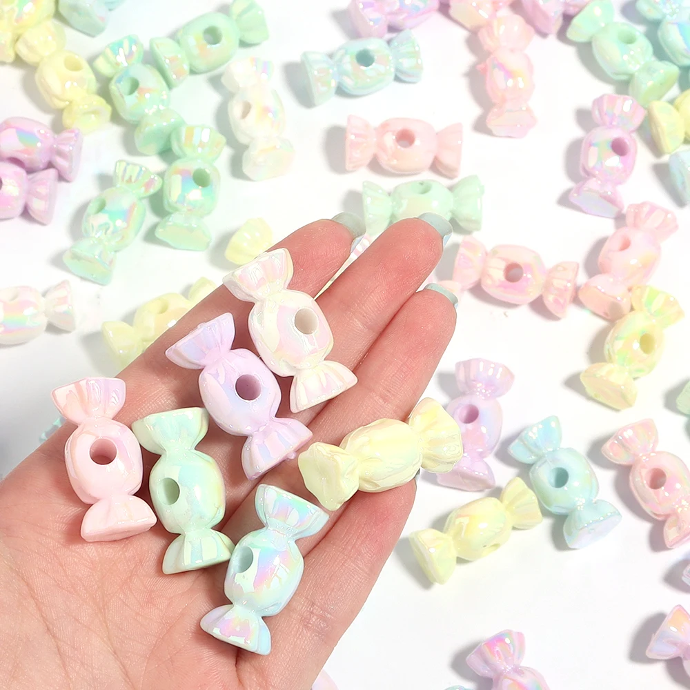 10 قطعة الخرز الاكريليك الحلوى تصفيح اللون ثقب كبير فضفاض Sapcers الخرز DIY بها بنفسك صنع المجوهرات المعلقات أساور اكسسوارات #6