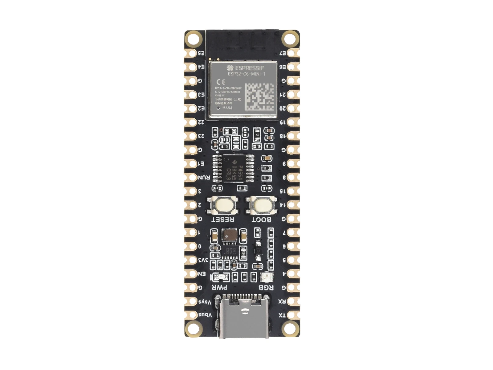 Microcontrollore Waveshare ESP32-C6, scheda di sviluppo WiFi 6, processore single-core da 160 MHz, modulo ESP32-C6-MINI-1