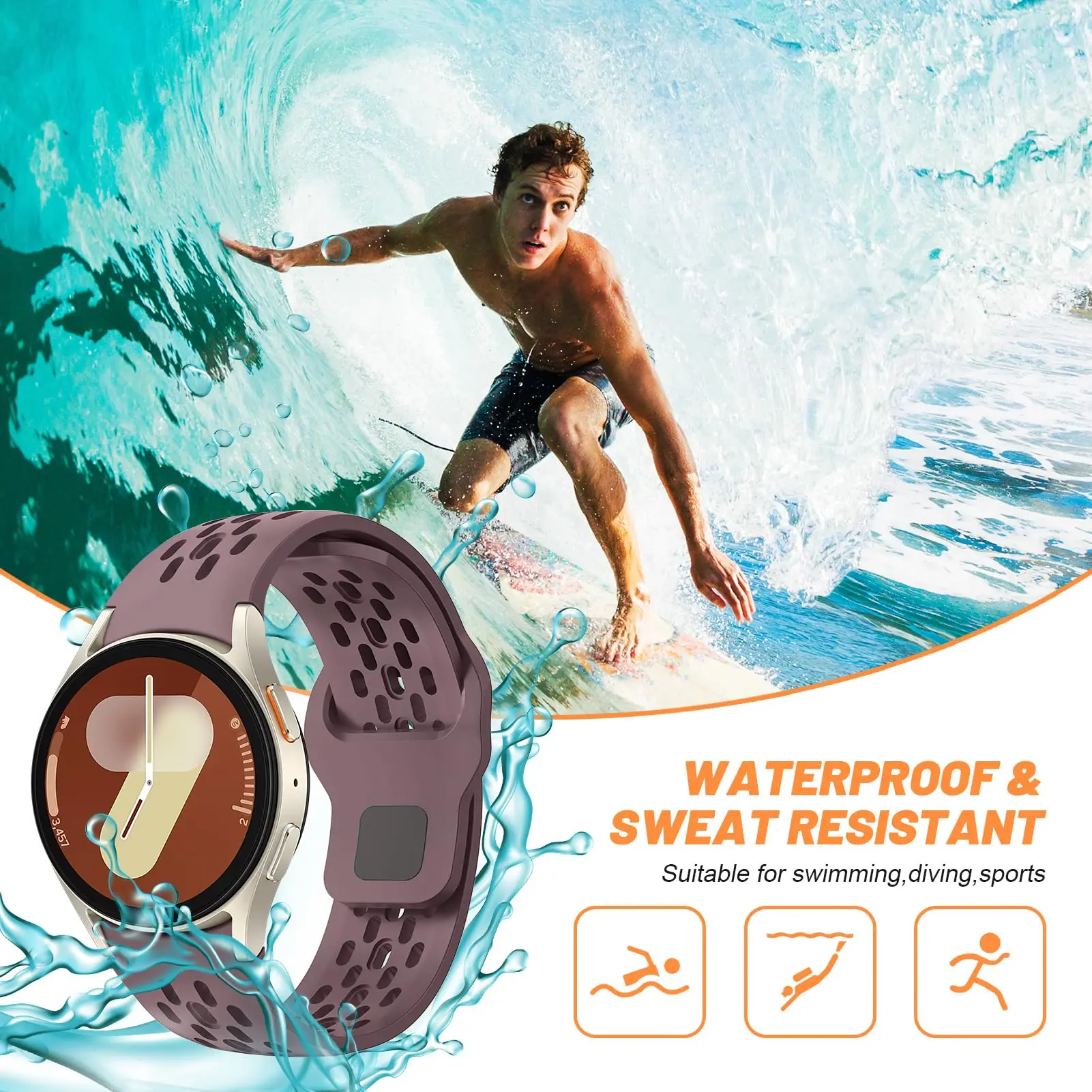 Strap for Samsung Galaxy Watch 7 FE 44mm 40mm correa Sport Silicone Bracelet Galaxy Watch 4 6 Classic 5 pro band 43mm 47mm 45mm view 3