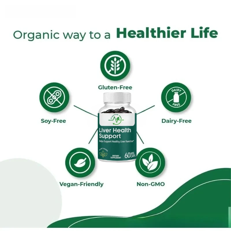 

60-капсулы для поддержки печени с растовицей и куркумой для улучшения функции печени и здоровья пищеварительной системы