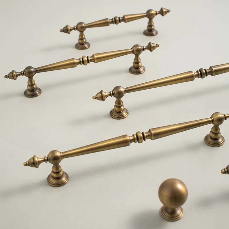 

Vertical Lines Solid Brass Drawer Knobs European Vintage Bronze T Bar Handle Bedroom Pulls Kitchen Shoe Cabinet Door Handle Pull