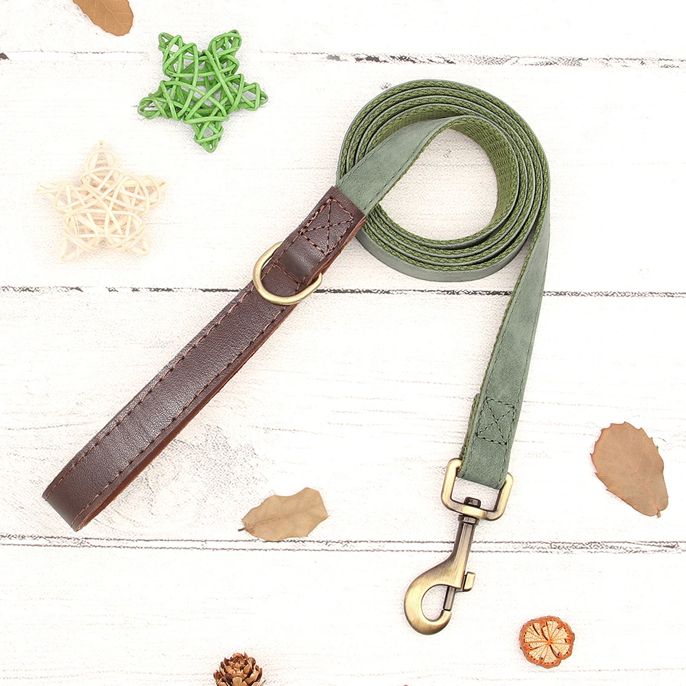 Personalisiertes Hundehalsband mit Leine aus PU-Leder, inklusive Laufleine, kostenlose individuelle Haustier-ID-Halskette für kleine und große Hunde, Mops – Detail 27