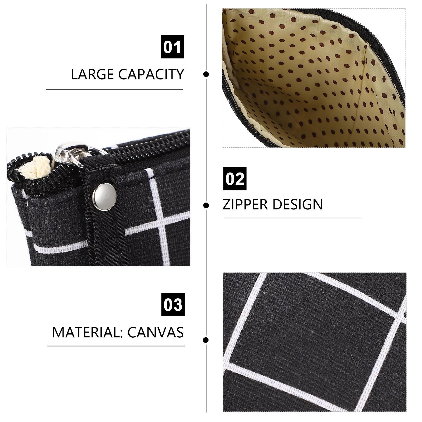 

Canvas Card Holder Toiletry Bag for Skincare Travel Make up Case Organizer Large Capacity Small