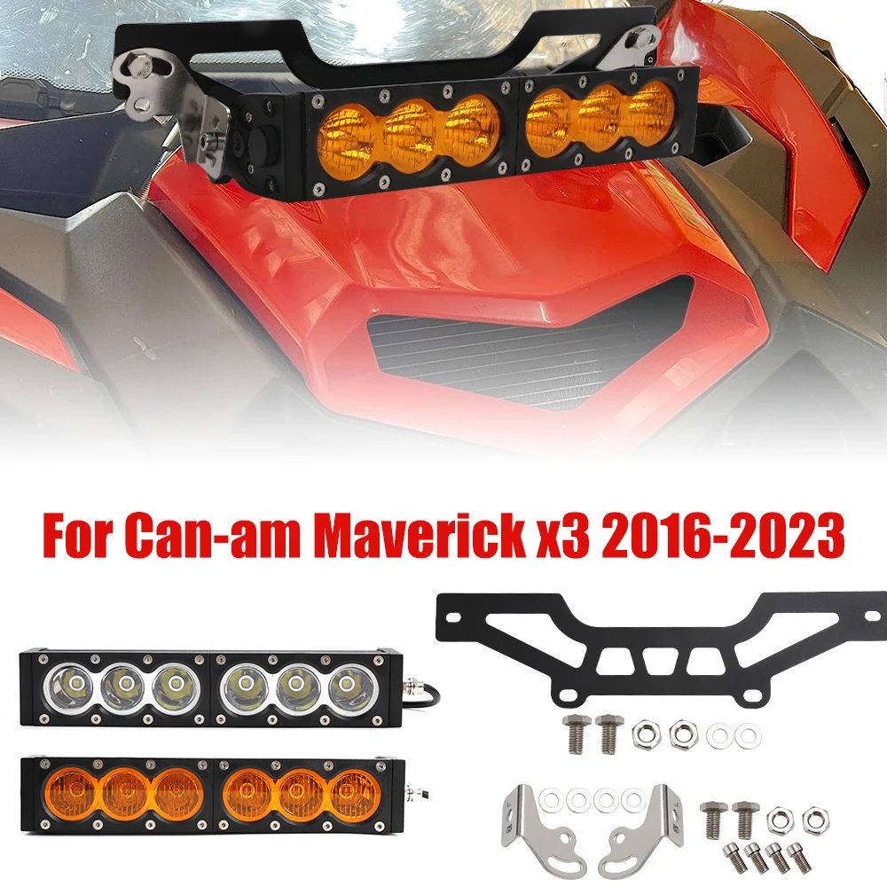 

Front Grille UTV LED Light Bar Mount Bracket Kit 60W 6000K 3000K For Can Am Maverick X3 2016 2107 2018 2019 2020 2021 2022 /,;o